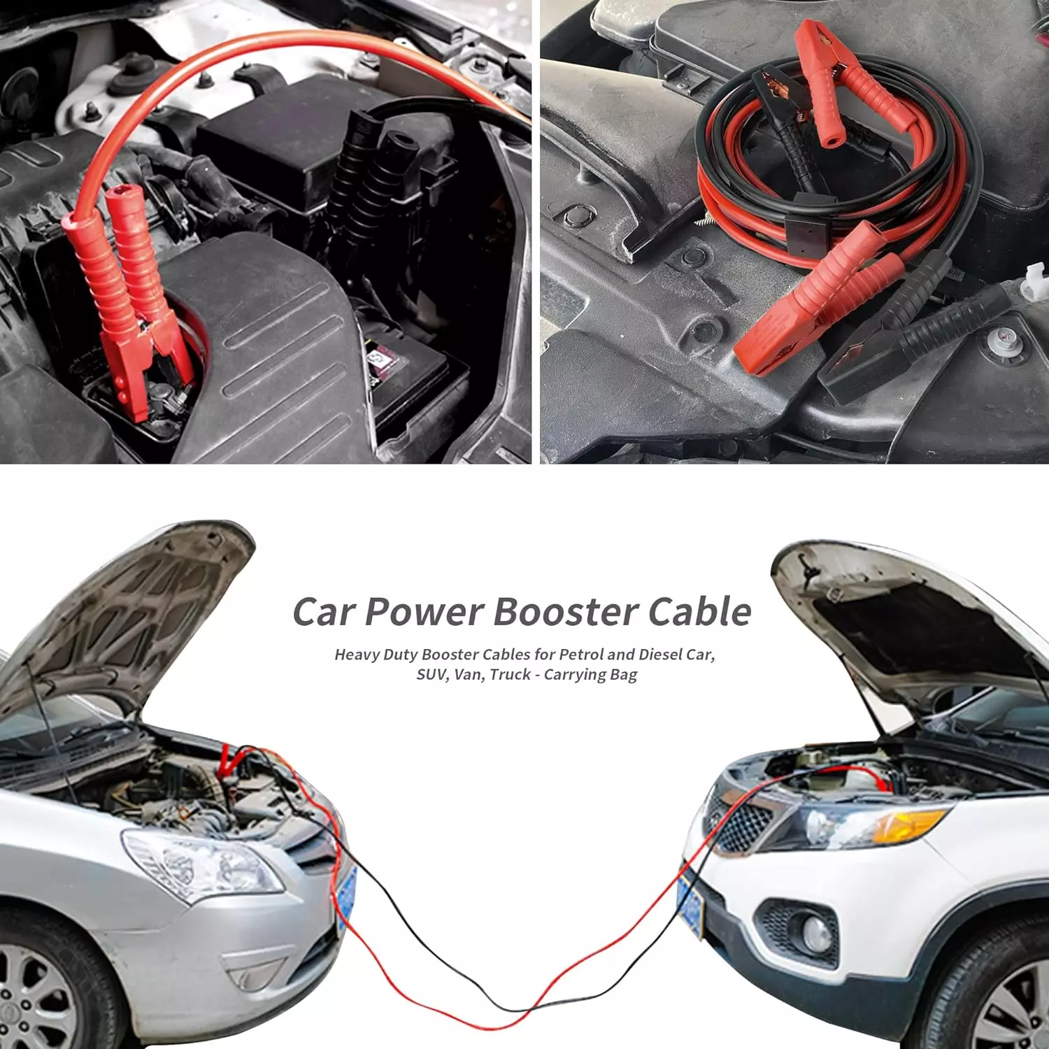 Heavy Duty Power Jumper Booster Cables Commercial Grade Battery 2 Gauge 800 AMP