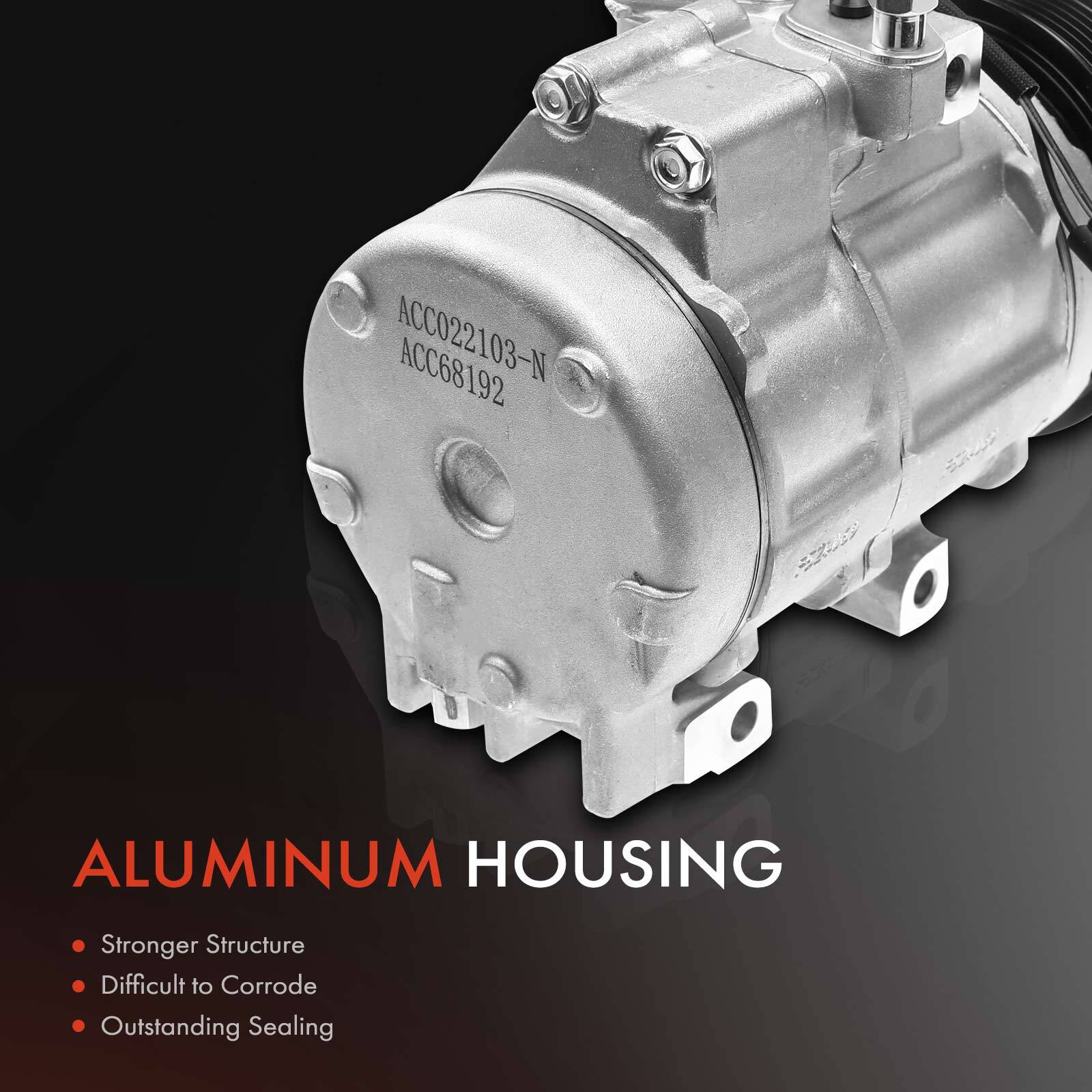 AC Compressor w/ Clutch for Ford F-150 2007-2014 F-350 F-450 F-550 Super Duty