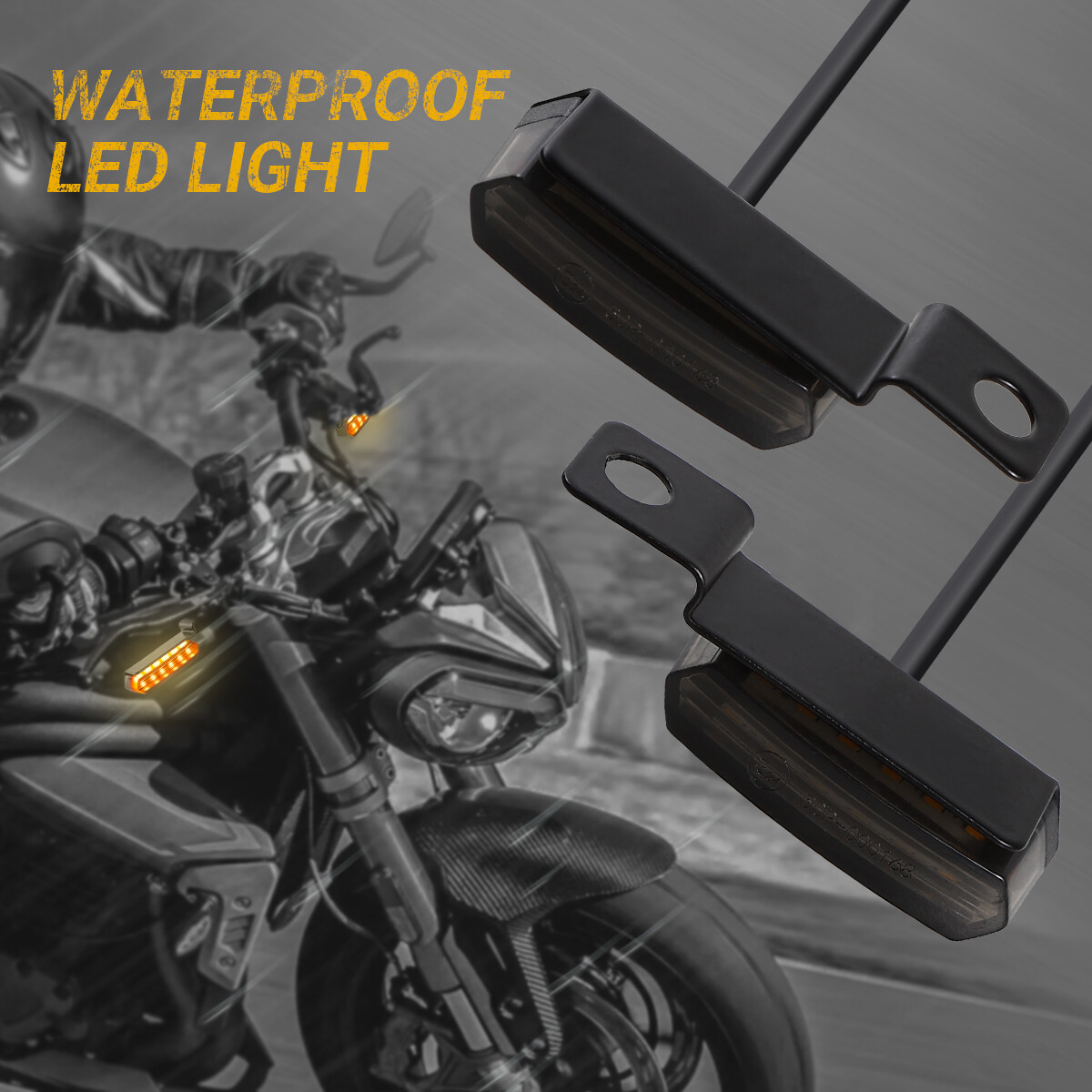 2Pcs Mini Motorcycle LED Turn Signal Blinker Handlebar Light For Harley Davidson