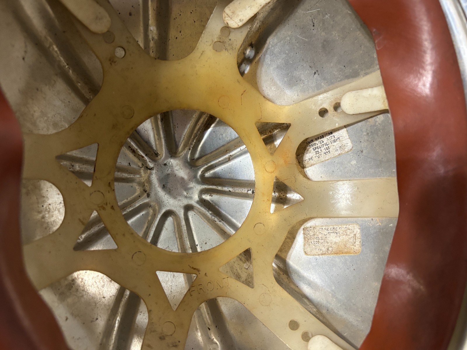 VINTAGE ALUMINUM HARD HAT - US FOREST SERVICE / SMOKEY BEAR