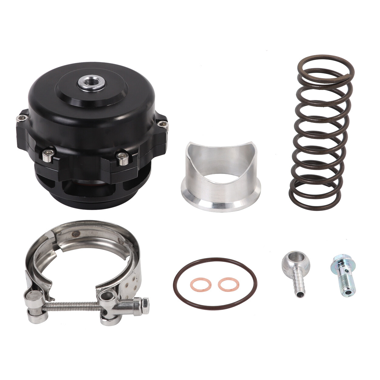 Universal Aluminum 50mm Blow Off Valve Dump Valve BOV with V-band Flange Black