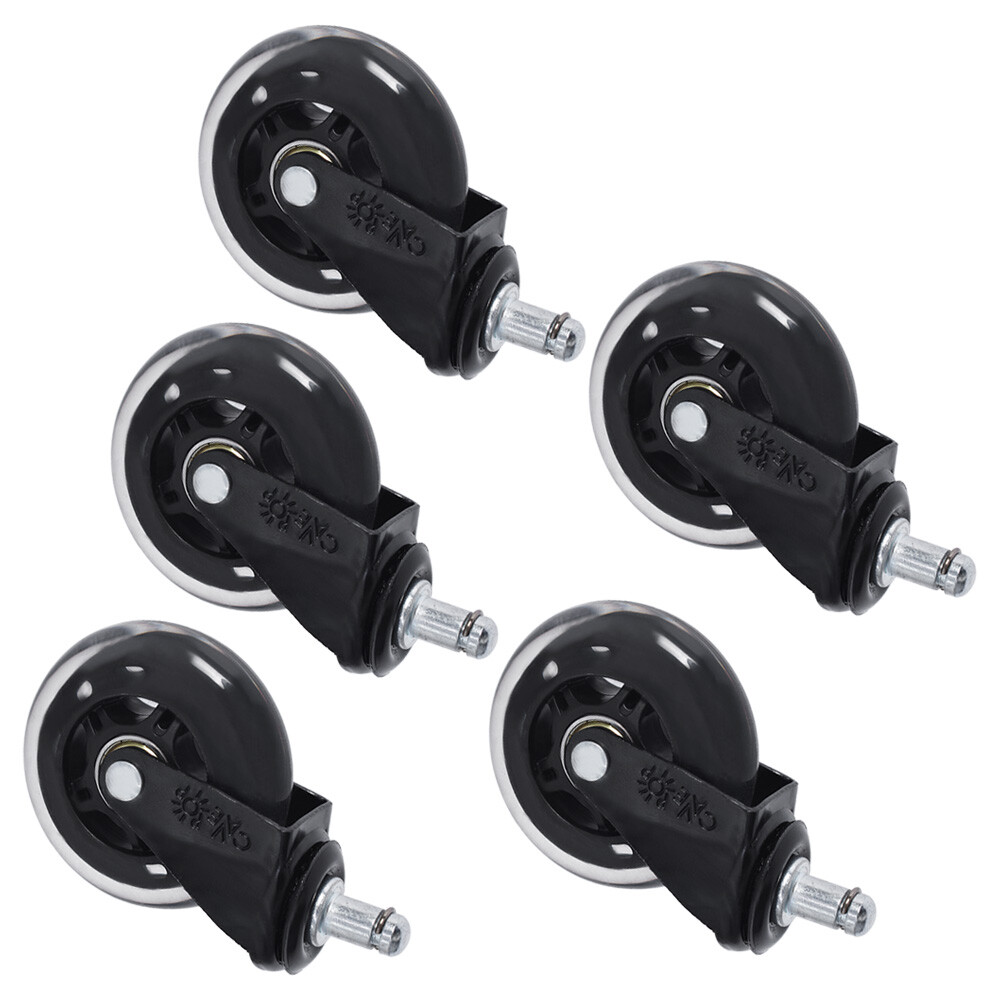 Set of 5 3 inch Office Chair Caster Rubber Swivel Wheels Replacement Heavy Duty