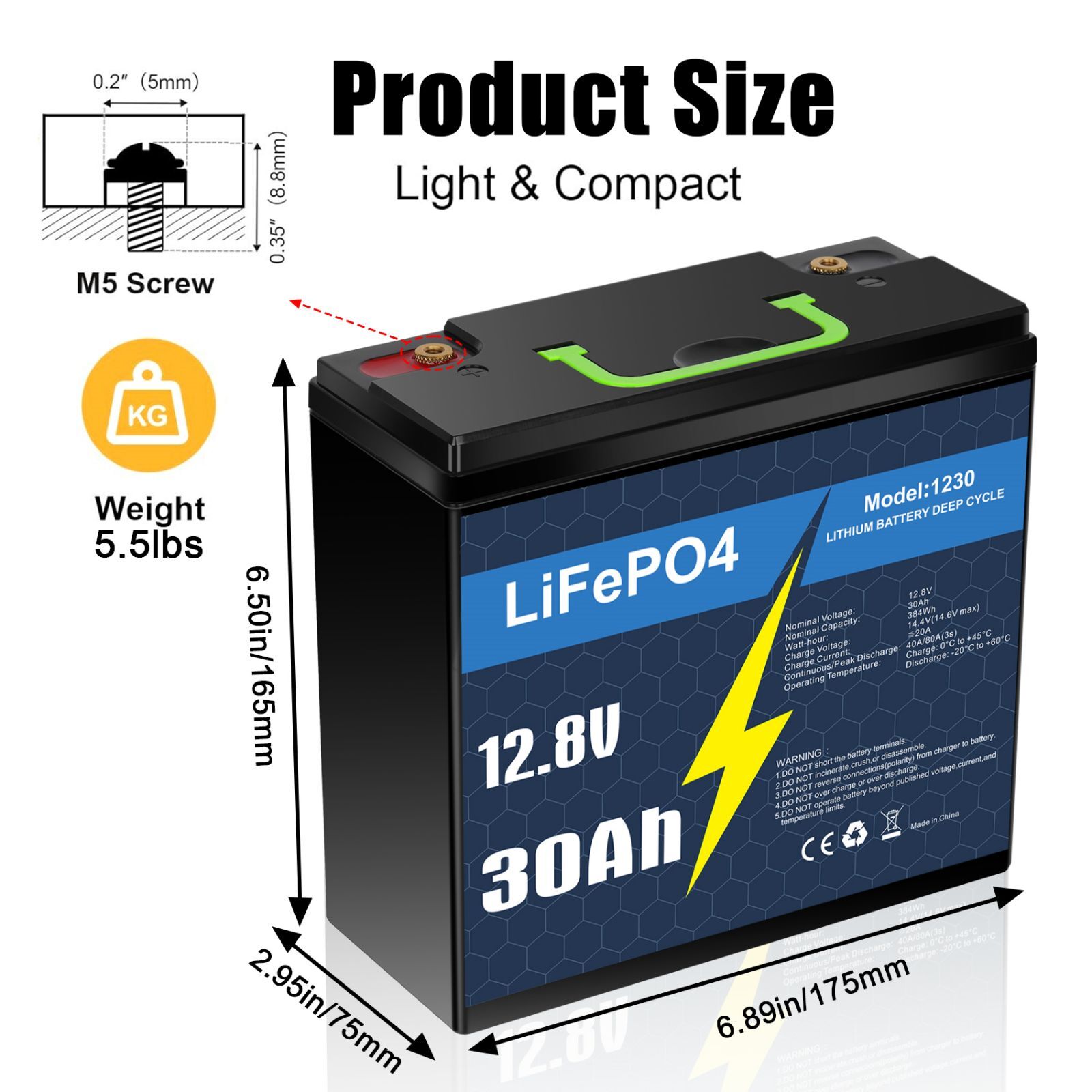 12V 10A 16A 30Ah LiFePO4 Rechargeable Lithium Battery BMS Deep Fish Finder Boat