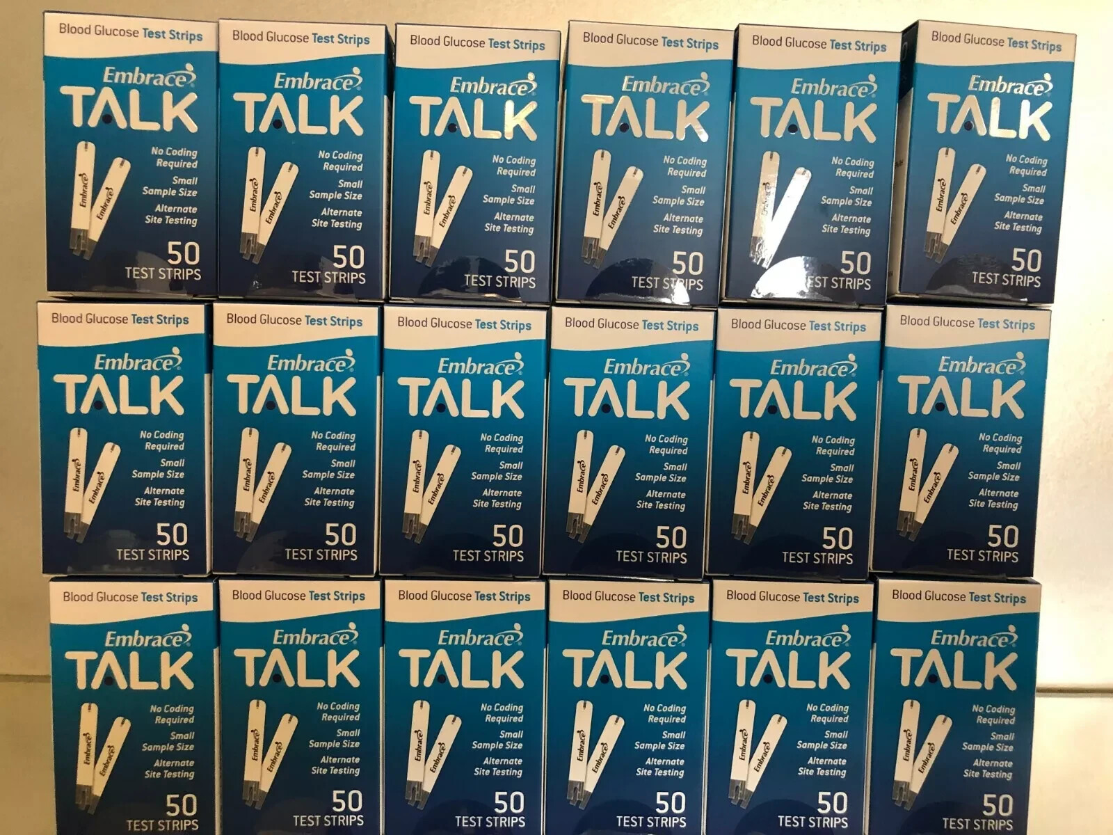 Embrace TALK Blood Glucose Test Strips 1000 Qty.  Exp 10/2026. Free shipping