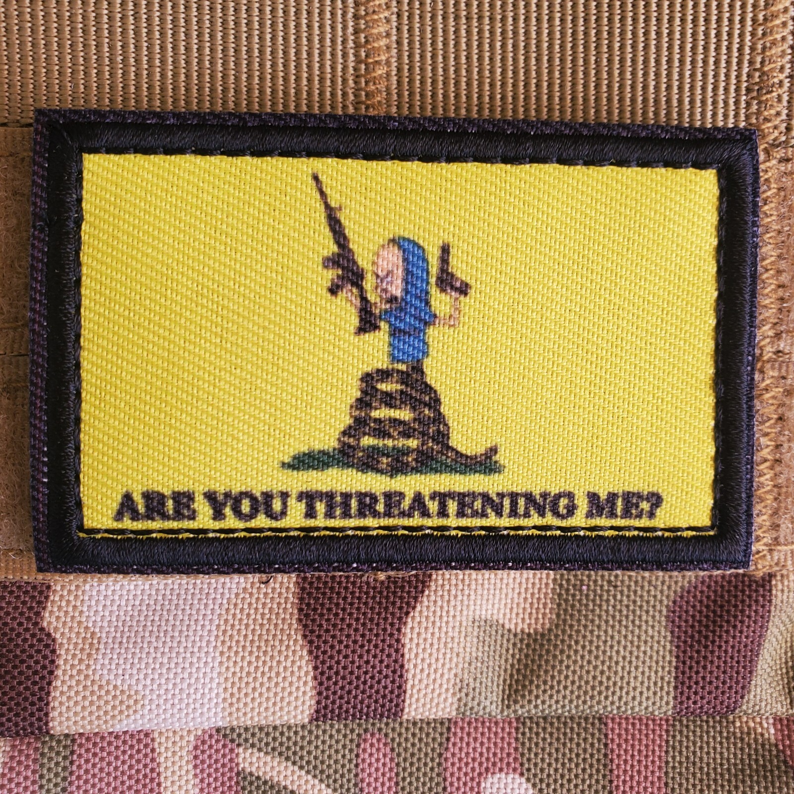 ARE YOU THREATENING ME Sarcastic Tactical Morale Patch Hook and Loop