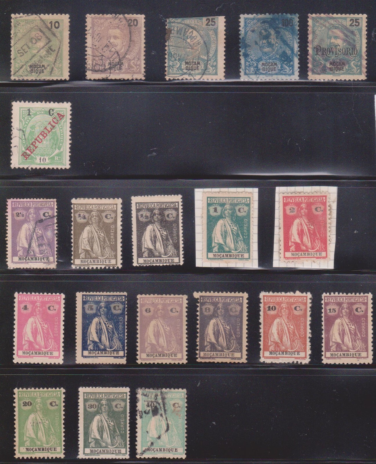 (F279-5) 1898-1914 Portugal& Mozambique mix 2lots 20stamps 1c to 40c (E)  (AY57)