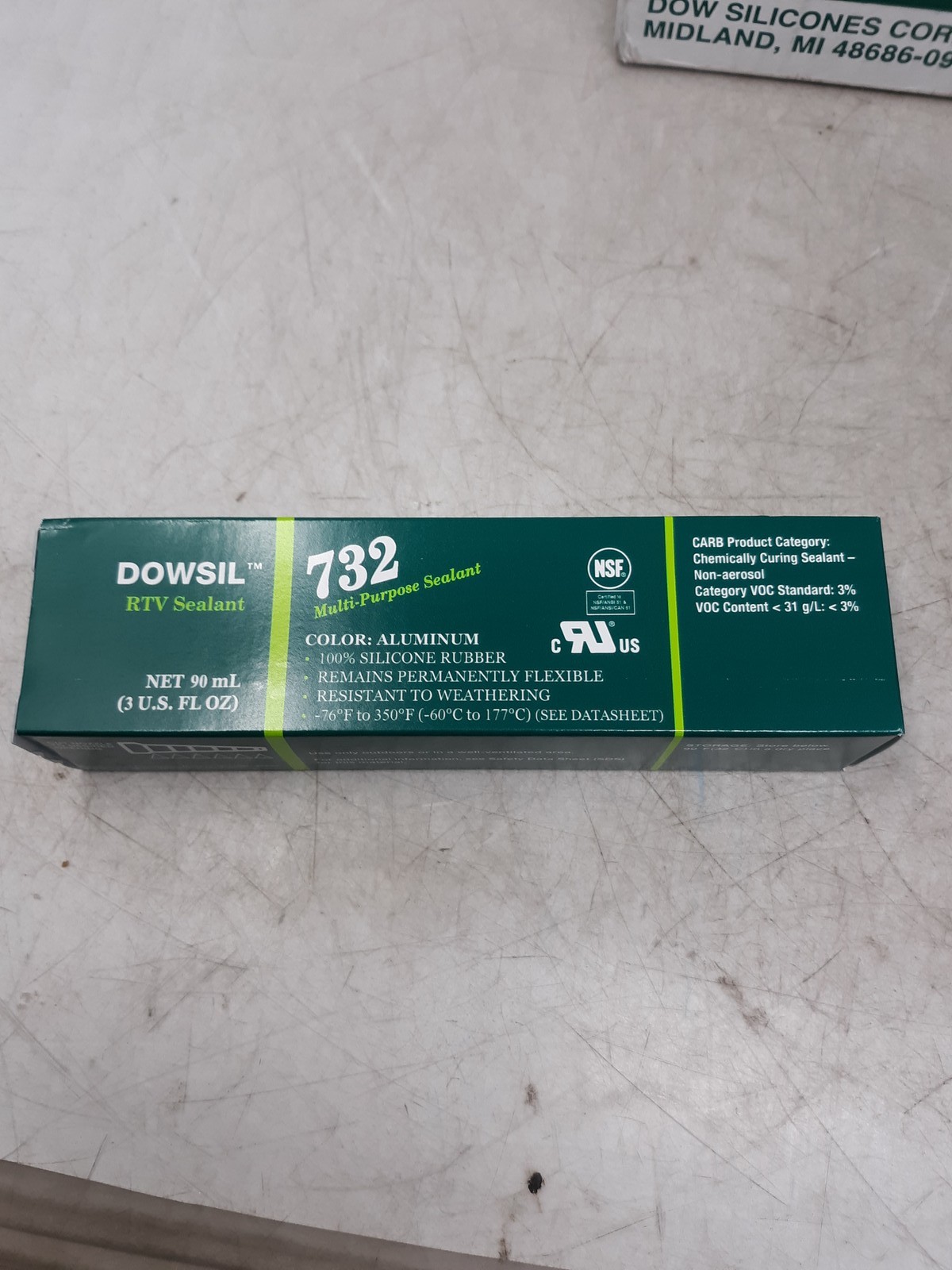 DOWSIL 732 Multi-Purpose RTV Sealant 12-Tube Case Aluminum 3oz Each