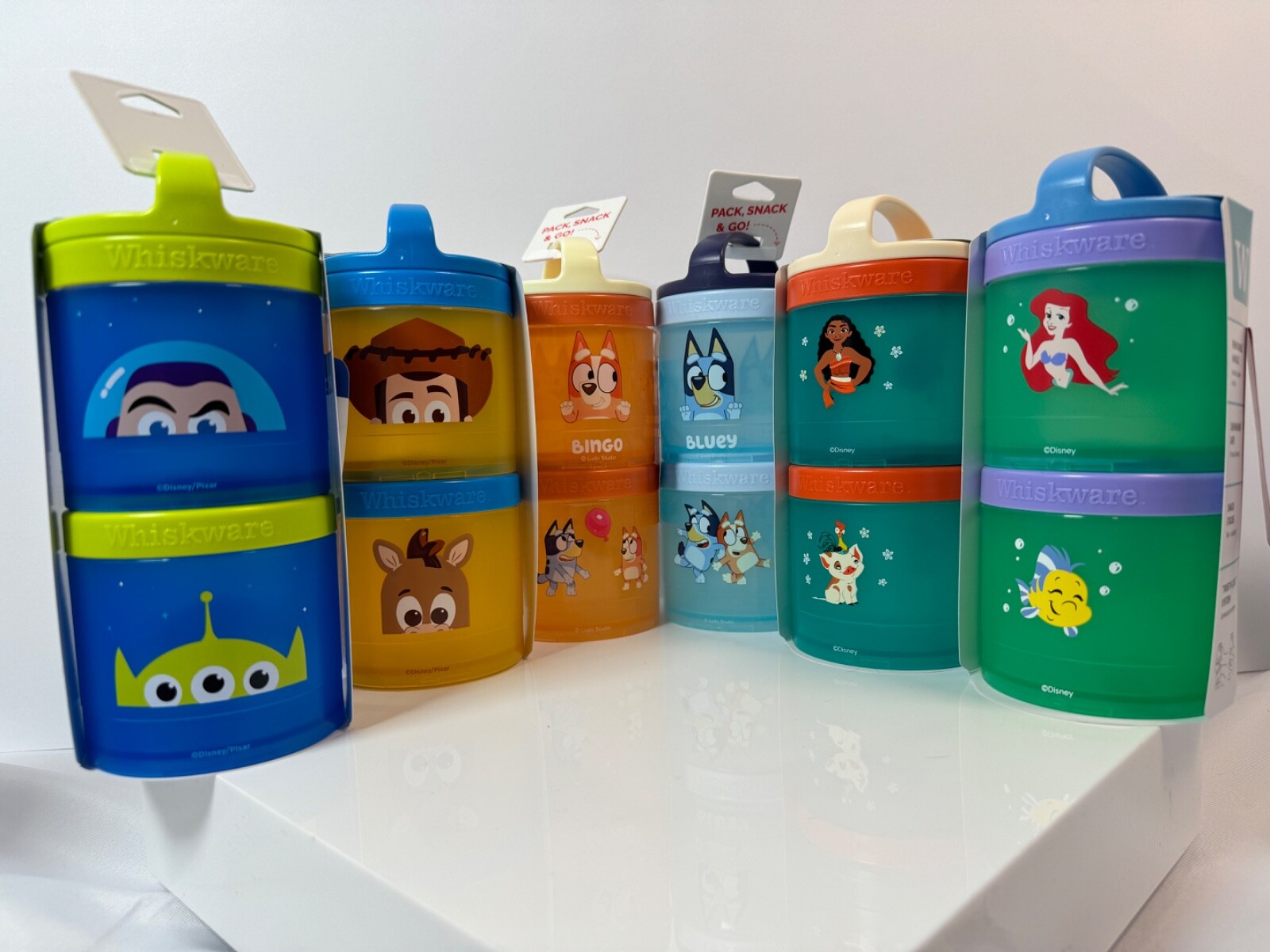DISNEY-Whiskware by Blender Bottle-Kids Locking Snack Cups -Mix & Match You Pick