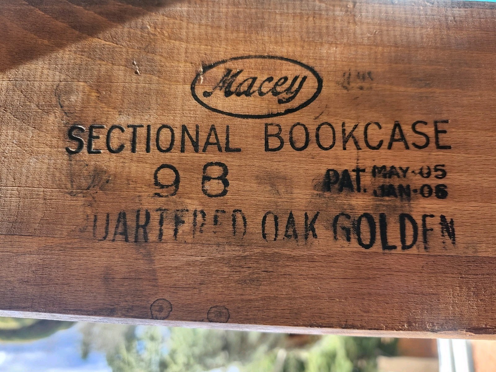 MACEY 98 Tiger Oak Bookcase Section