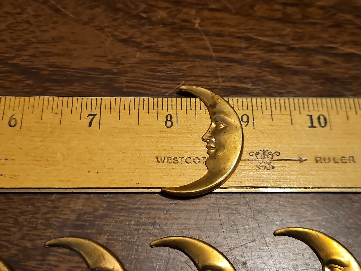 Lot Of 20 Half Moons France Vintage 60s Brass Stampings Findings Jewelry