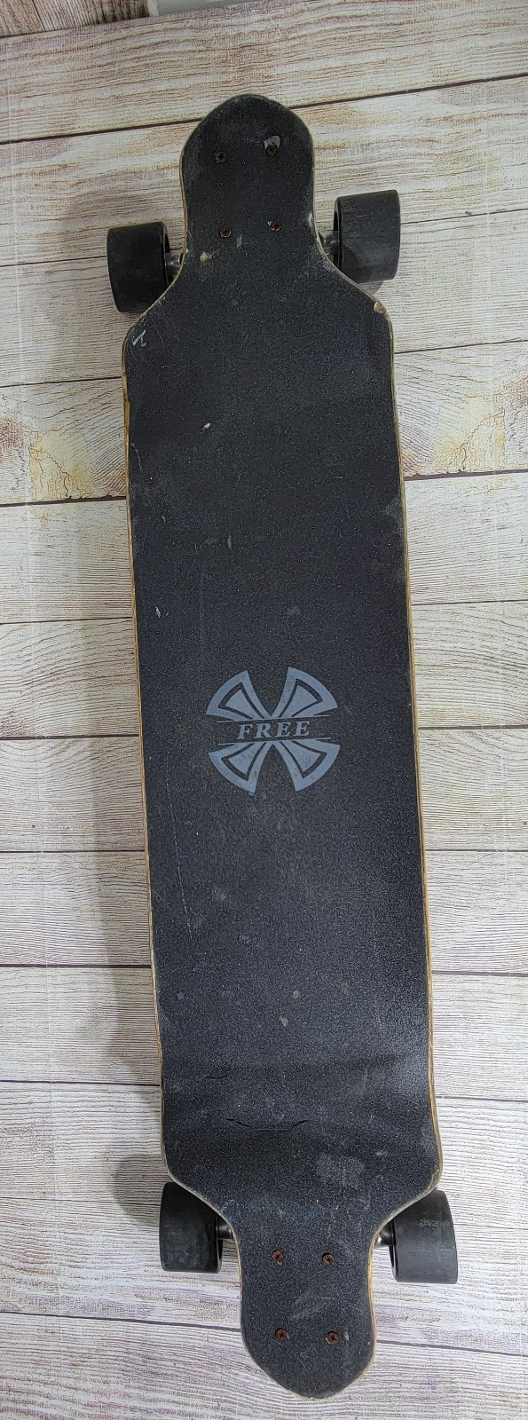 Xtreme Free Skateboard Longboard Abstract Geometric Dog Drop Down 42" (worn)