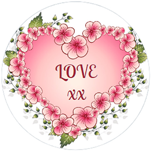 48 Personalised Floral Heart Stickers Gift Tags Labels 40mm