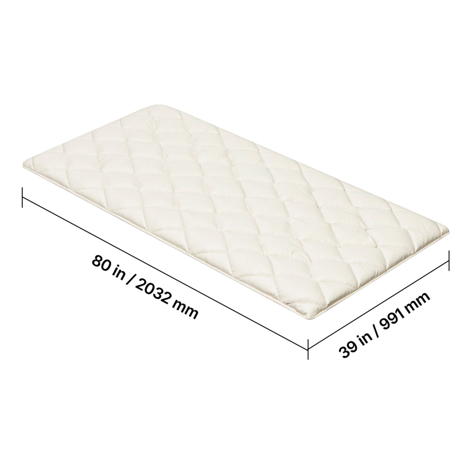 Uimoso Japanese Tatami Mat Twin Foldable Futon Mattress with Storage Bag, White