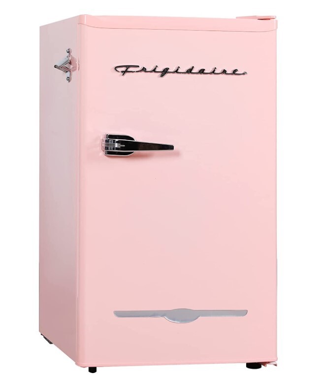 Retro Pink Mini Fridge Retro 3.2 cu ft Girls Dorm Office Compact Refrigerator