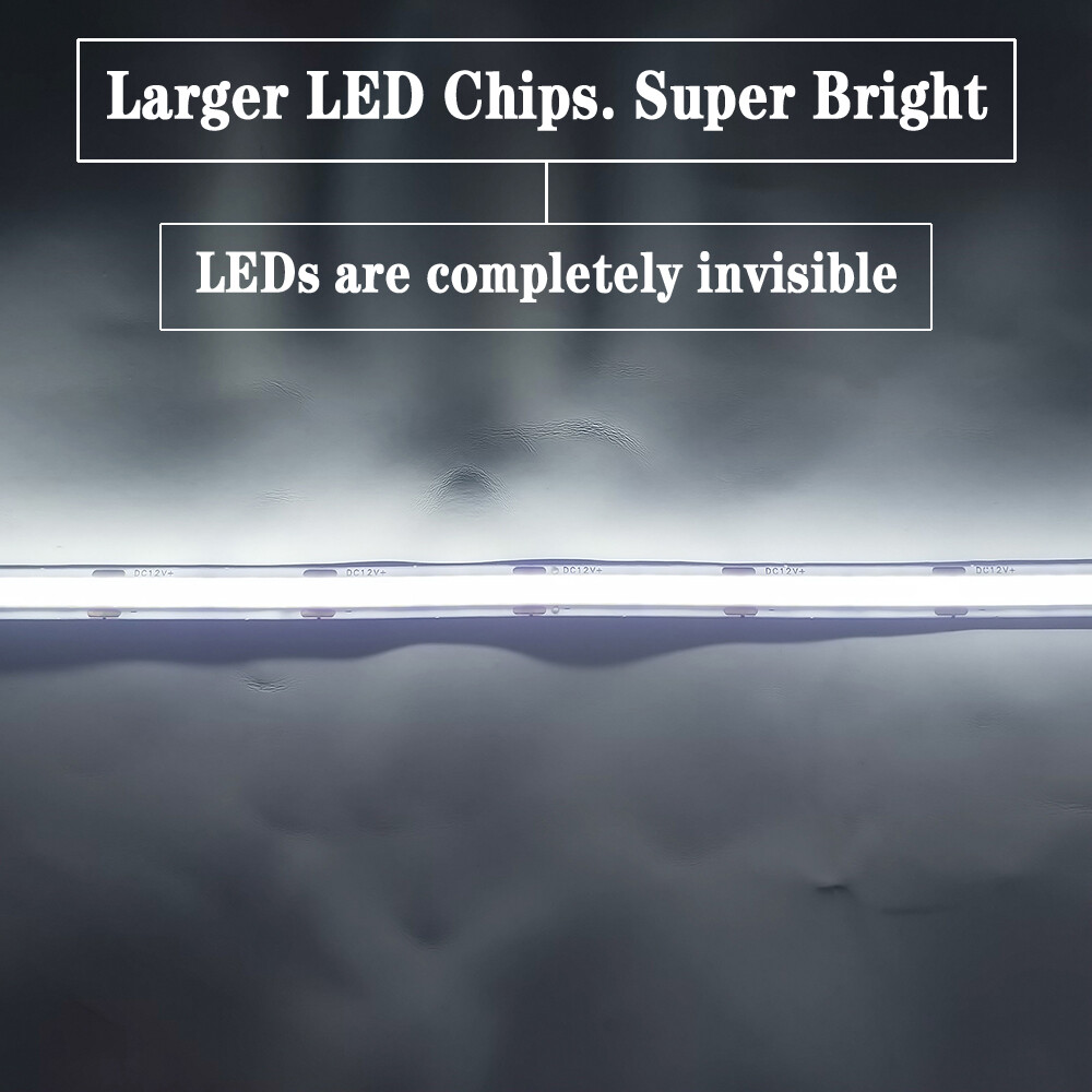 Fancy 12V COB LED Flexible Strip Light Tape Rope IP44 Waterproof Super Bright