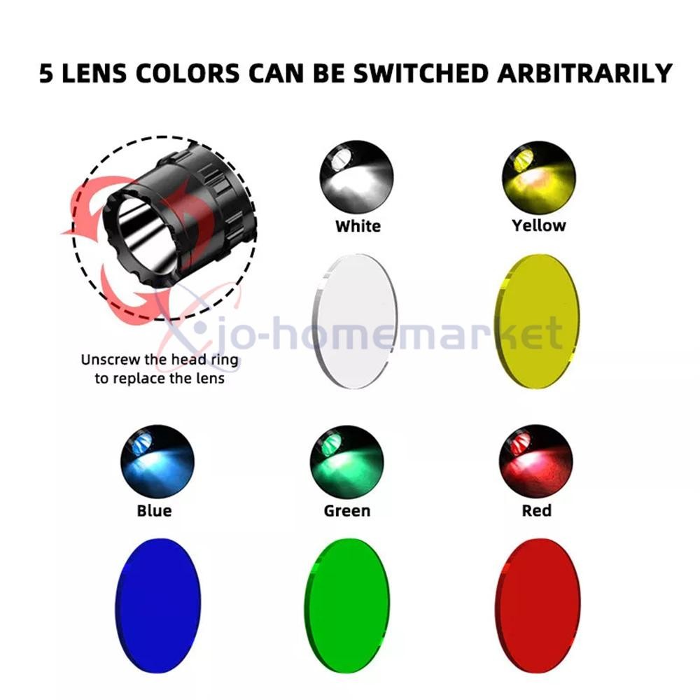 900000 Lumens Tactical Gun Flashlight Picatinny Rail Mount for Hunting Shooting