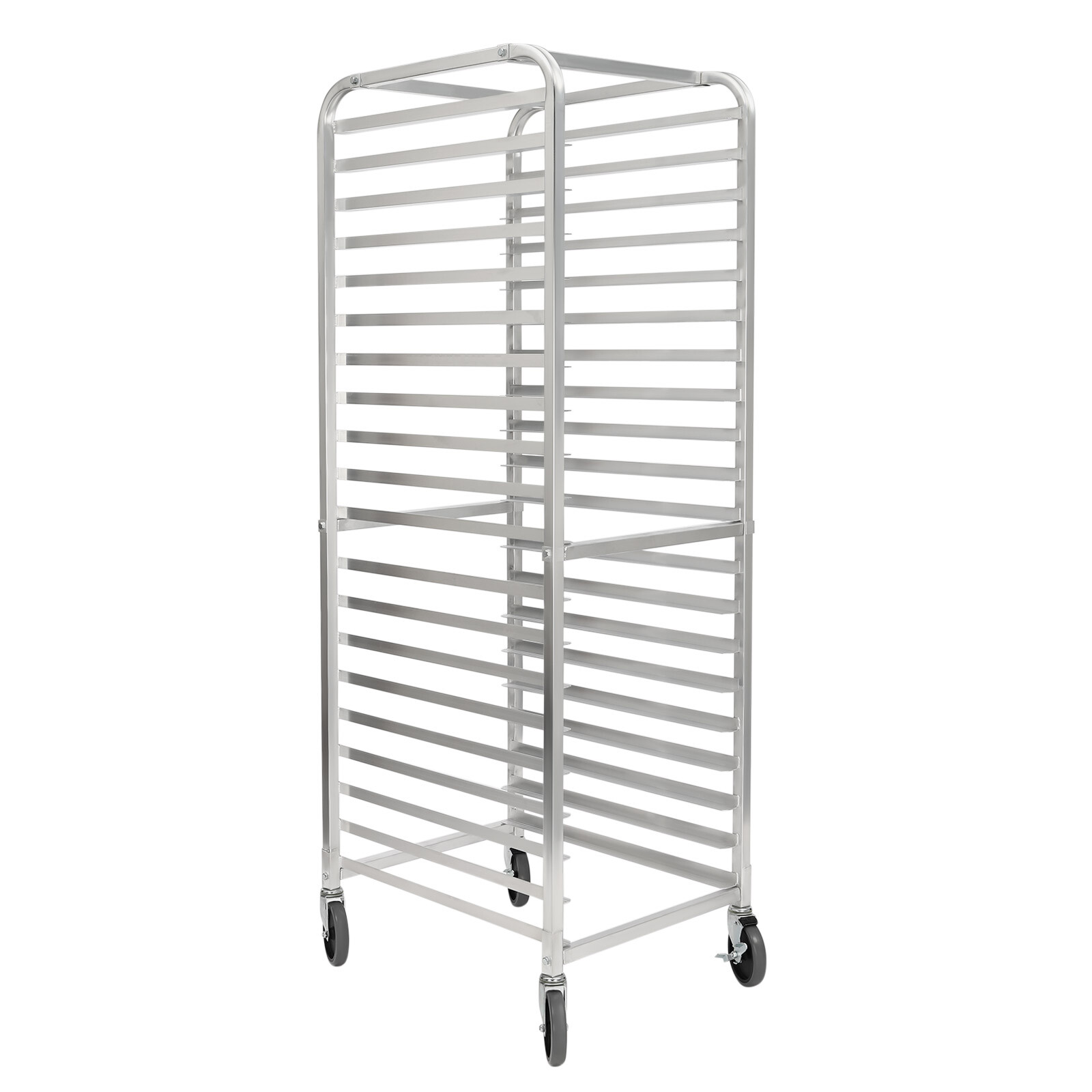 20-Tier Bakery Rack Aluminum Alloy Pan Rack with 2 Wheels for Kitchen Commercial