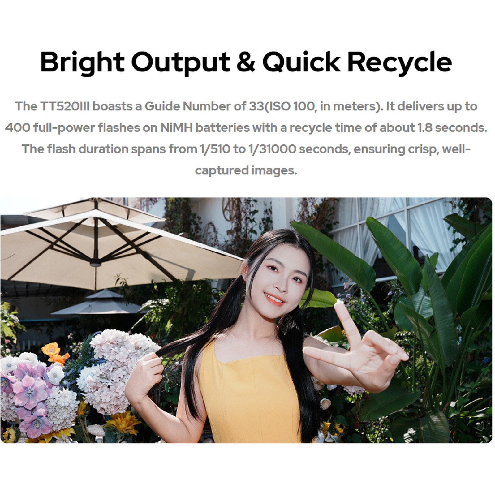 Godox TT520III Camera Flash for Sony Canon Nikon Panasonic Olympus Pentax