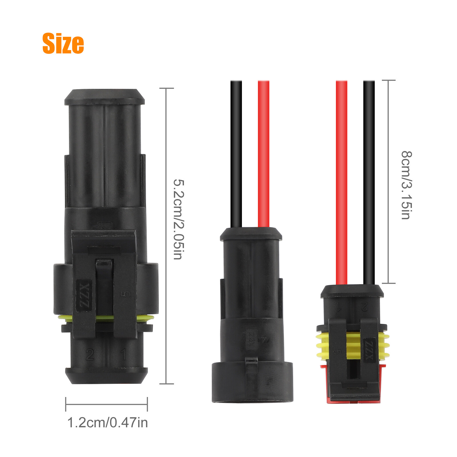 20X Car Waterproof Electrical Wire Cable Connector Male Female 2Pin Way Plug Kit