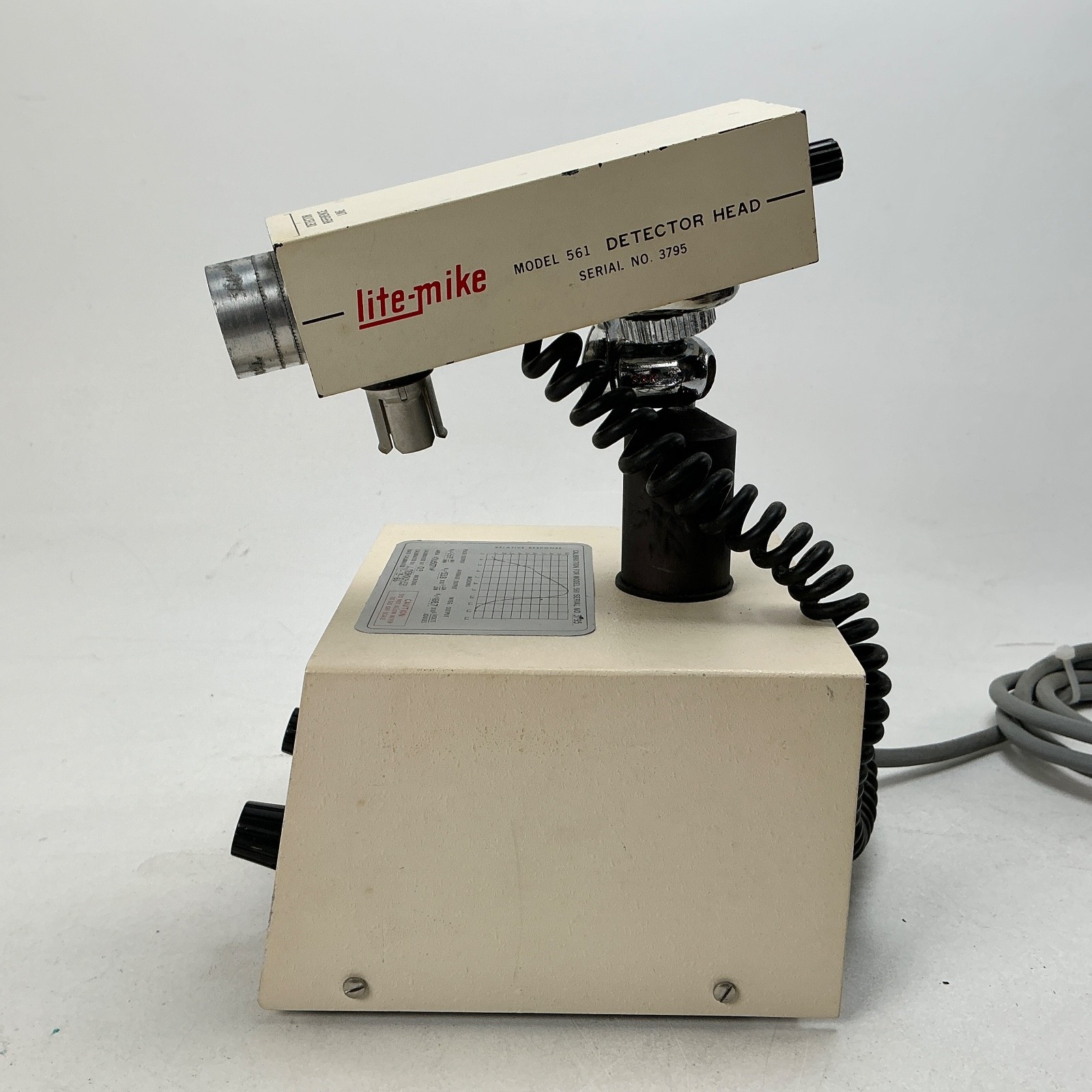 EG&G Lite-Mike 560A 561 Detector Head Optical Light Meter Photometer Powers On