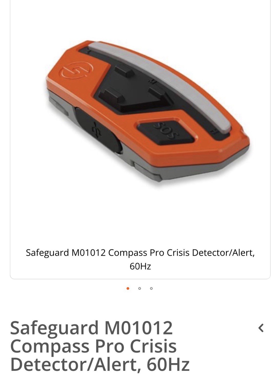 Safeguard M01012 Compass Pro Crisis Detector/Alert, 60Hz - MAKE AN OFFER!