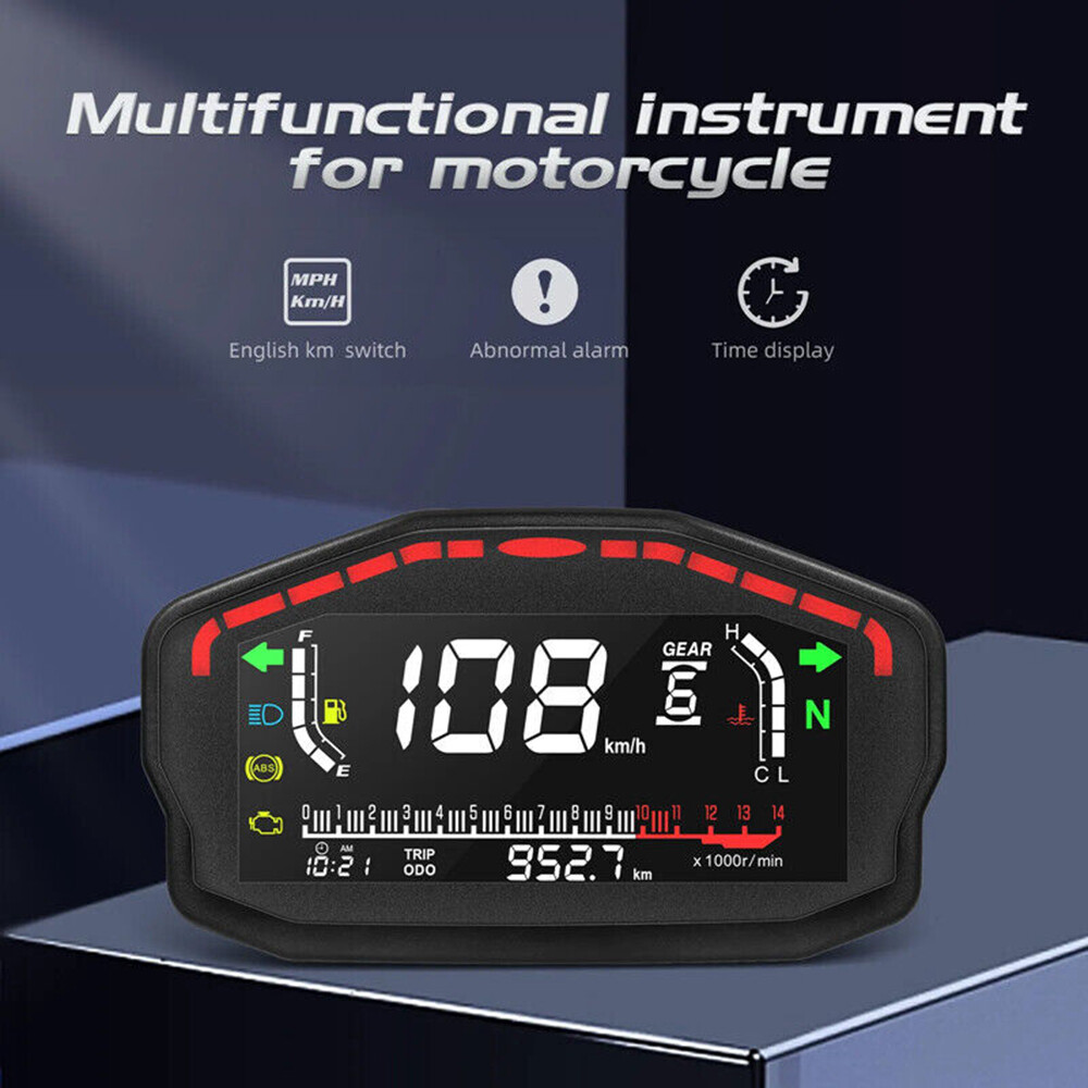 1Pc Digital Motorcycle Dash Panel LCD Dashboard DC 8-12V Motorcycle Odometer