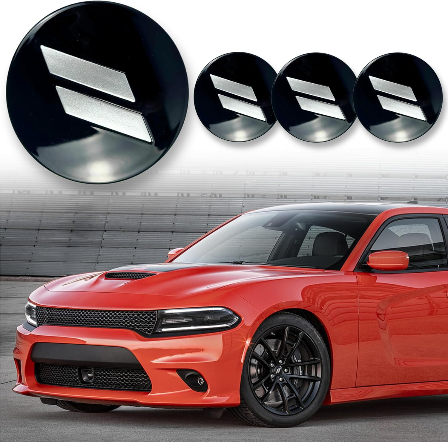4Pcs 63Mm 2.5 Inches Slash Wheel Center Cap Covers Fit for Dodge Charger Durango