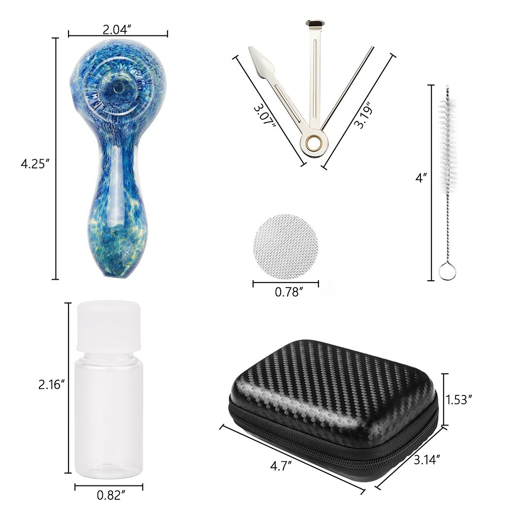 4" Lava Style Tobacco Smoking Glass Pipe Collectible Handmade Pipes with Box