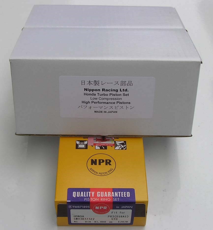 NIPPON RACING JDM HONDA TURBO B-SERIES PISTONS B16A B18B B18C 81MM FLOATING N