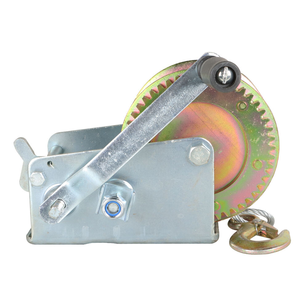 3500lbs Dual Gear Hand Winch Hand Crank Manual Boat ATV RV Trailer Cable