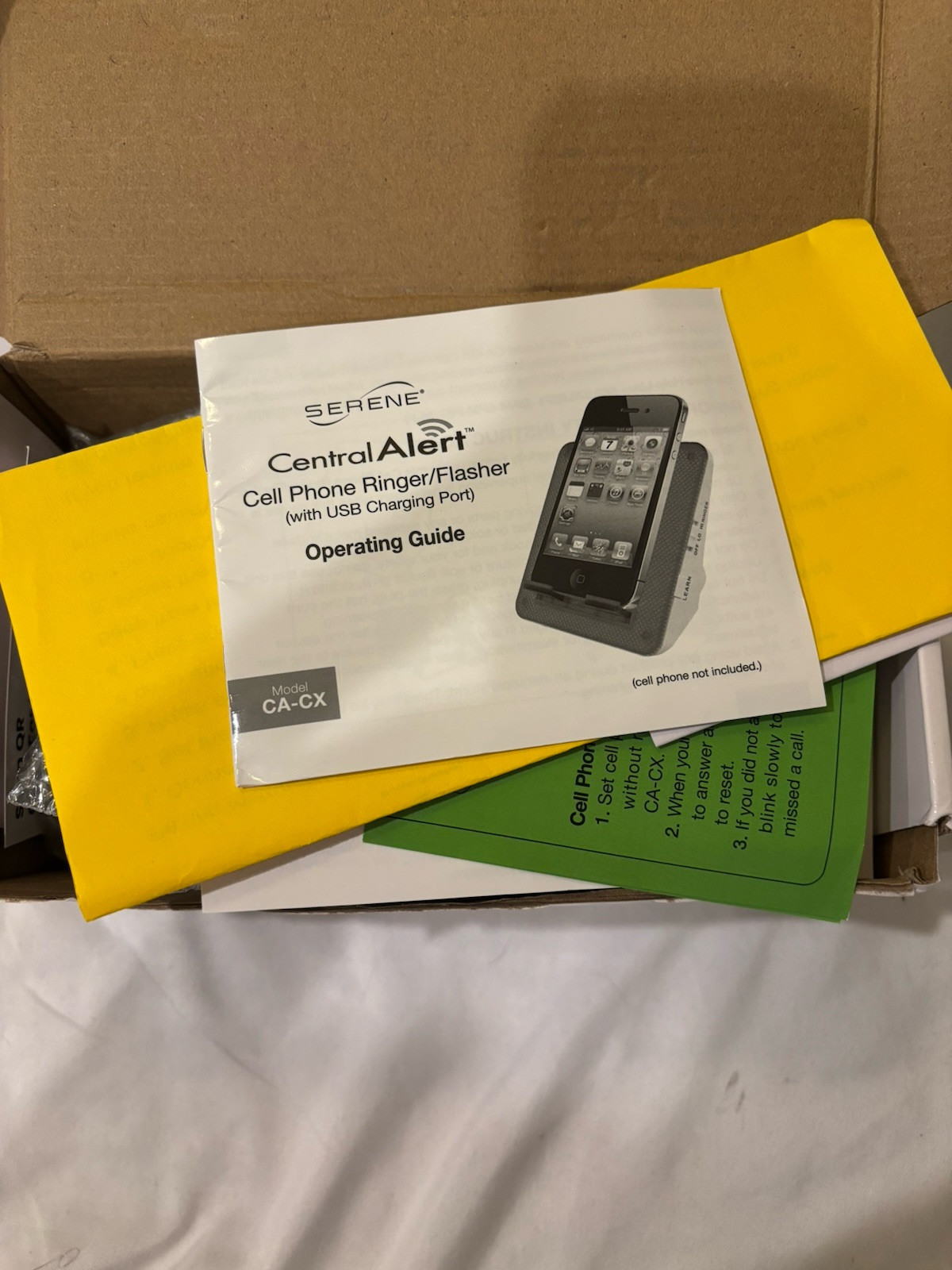 Serene Central Alert Home Alert -  Cell Phone Ringer/Flasher Bed Shaker Doorbell