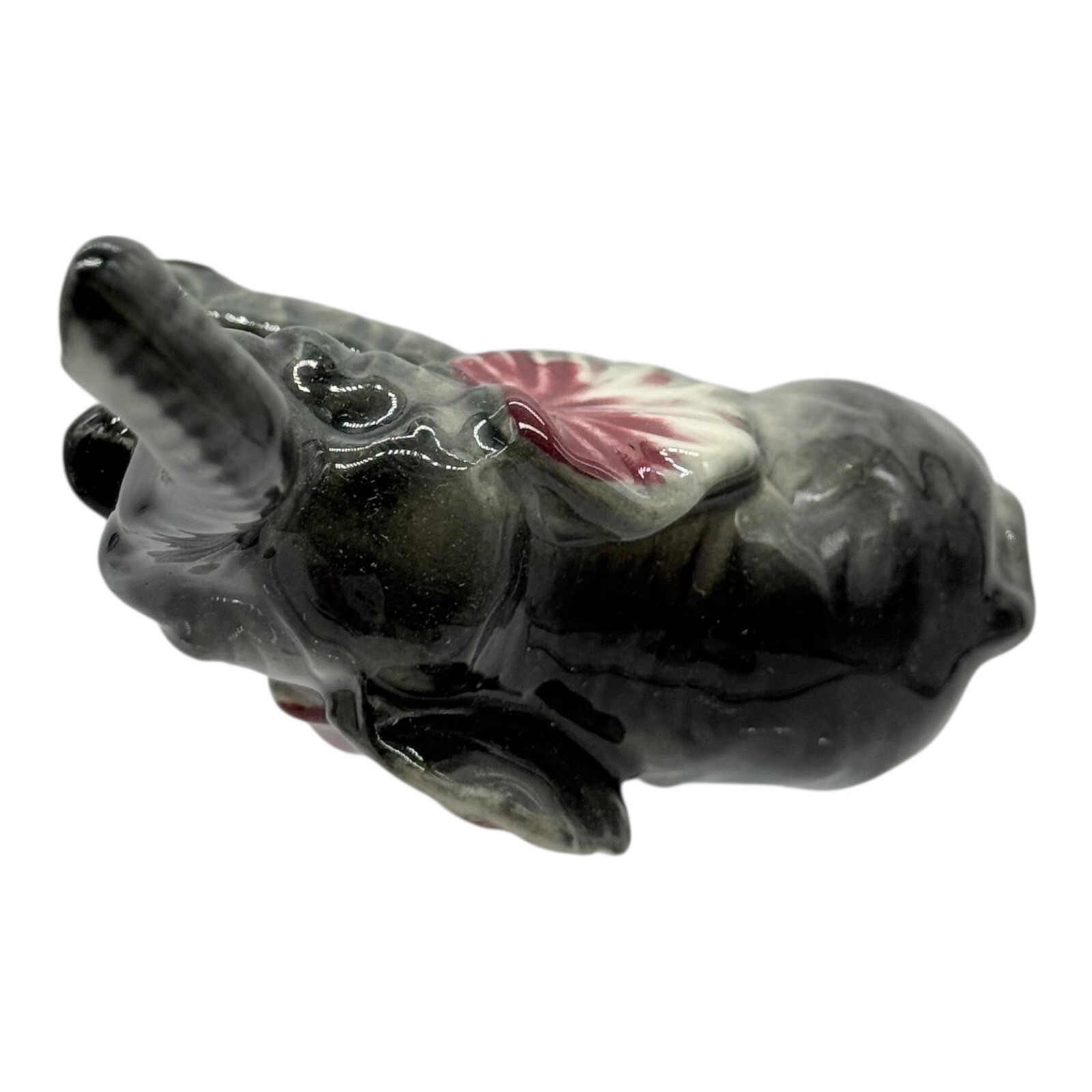 Elephant Figurine Trunk Up Ceramic Animal Statue Decor Collectible Vintage Gift