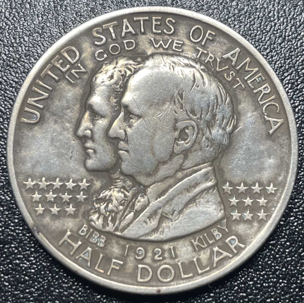 1921 Alabama Commemerative Half Dollar - 90% Silver 50C US Coin - Scarce!