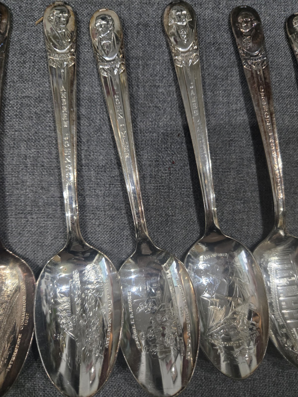 Presidents Collection Of 12 Spoons Wm Rogers Mfg Silver Plate