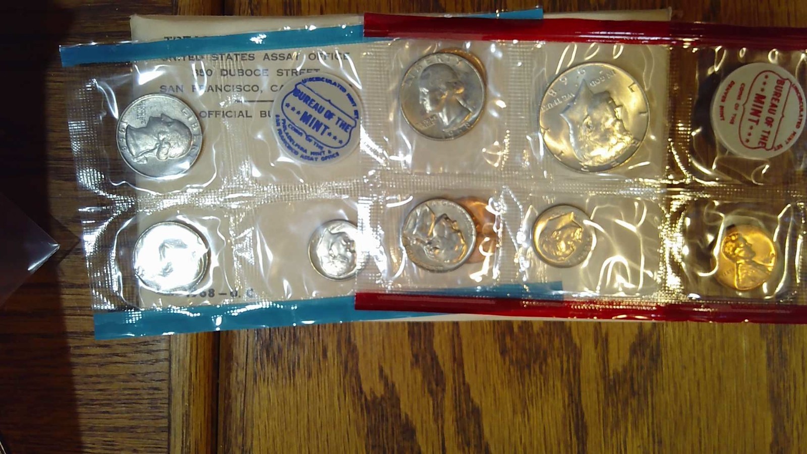 1968 Mint Set Original Envelope 10 Brilliant Uncirculated Coins 40% Silver Half