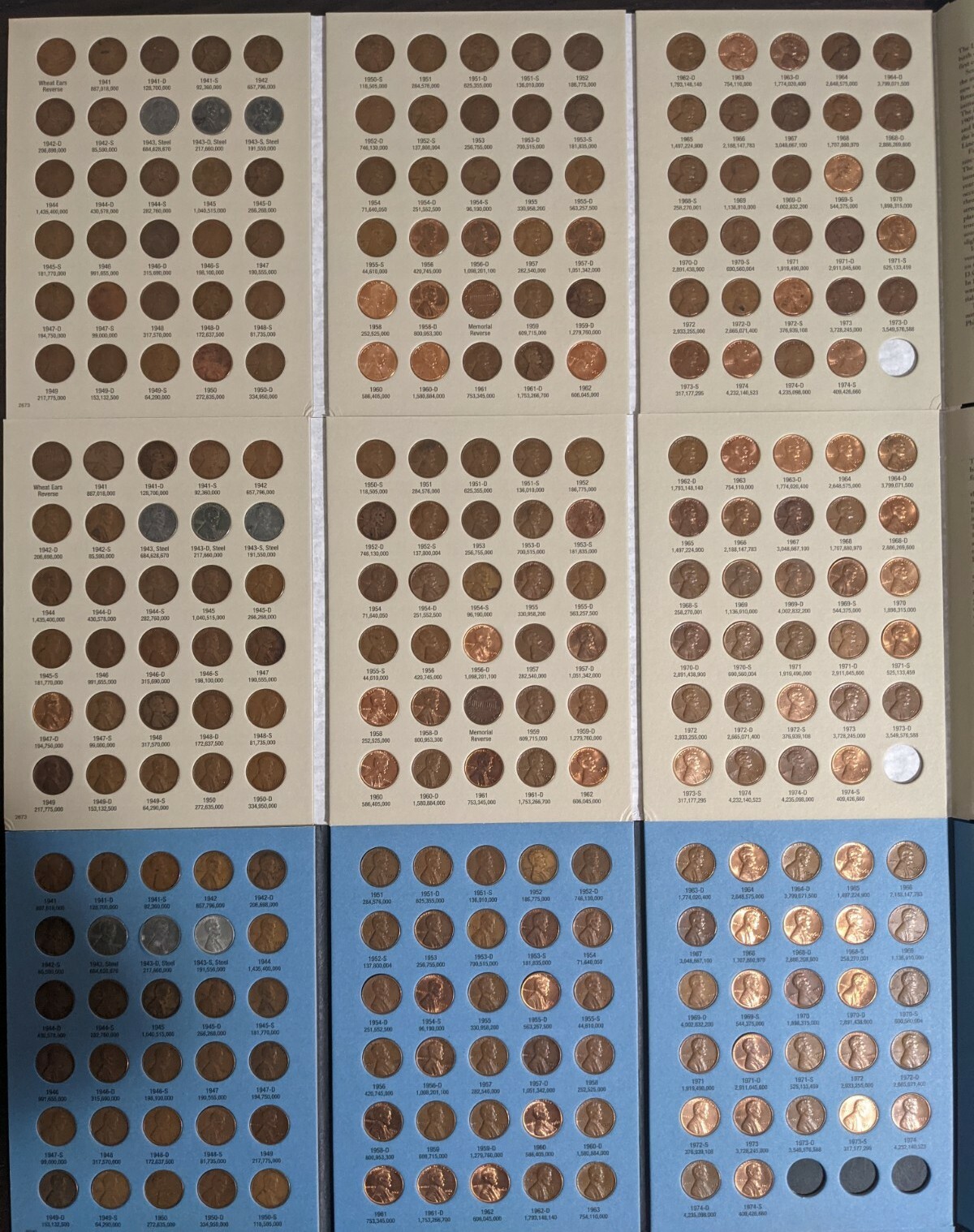 One Completed Lincoln Head Cent Collection - Book Number 2 Album 1941-1974 P,D,S
