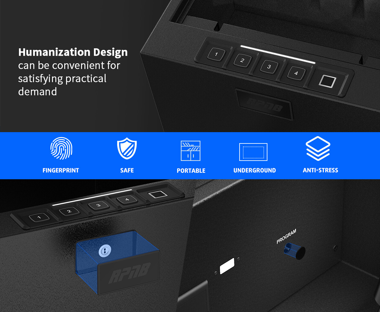 RPNB Gun Safe DOJ Certified Biometric Fingerprint Quick-Access New