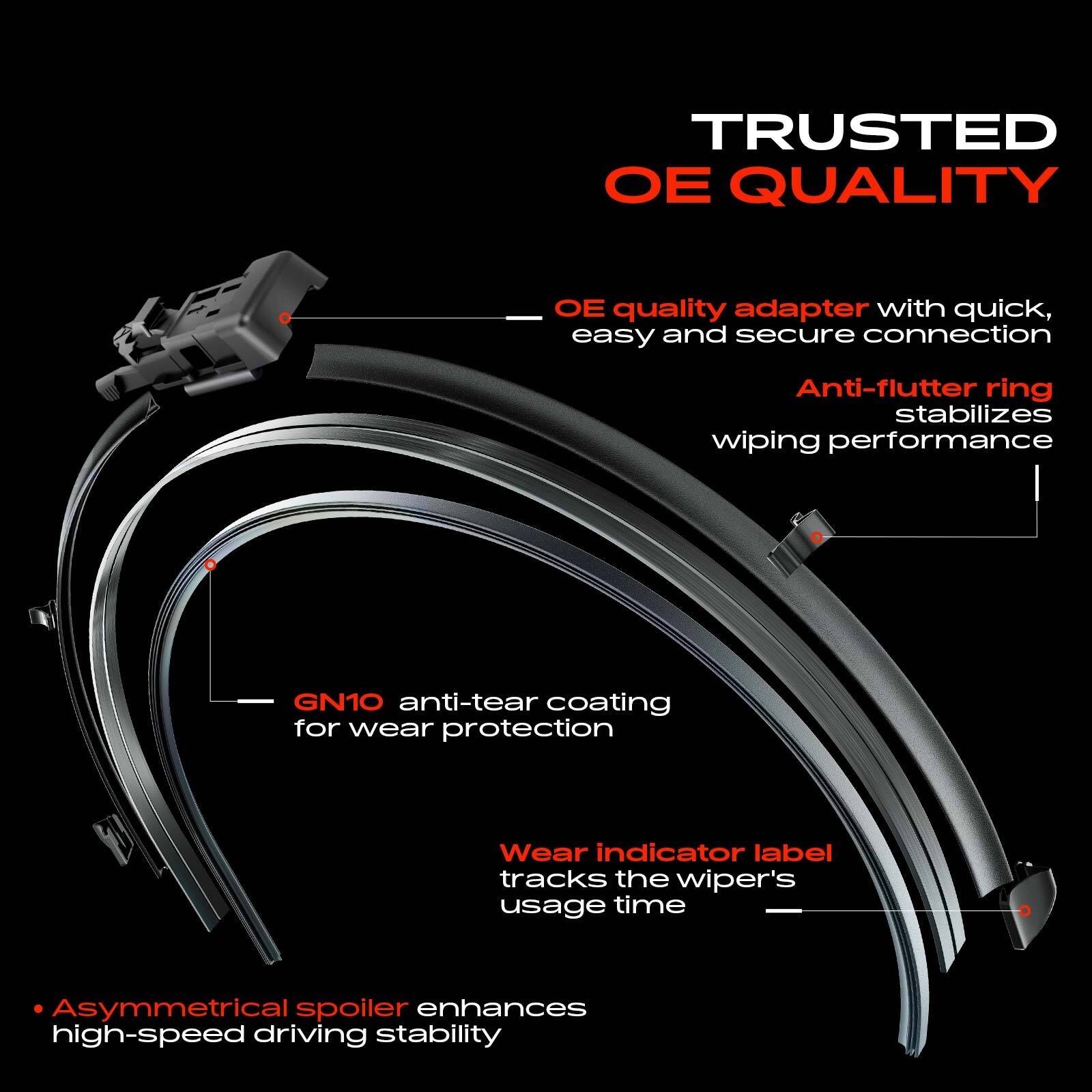 2x Front 22" & 22" Windshield Wiper Blades for Chevy Silverado 1500 GMC Cadillac