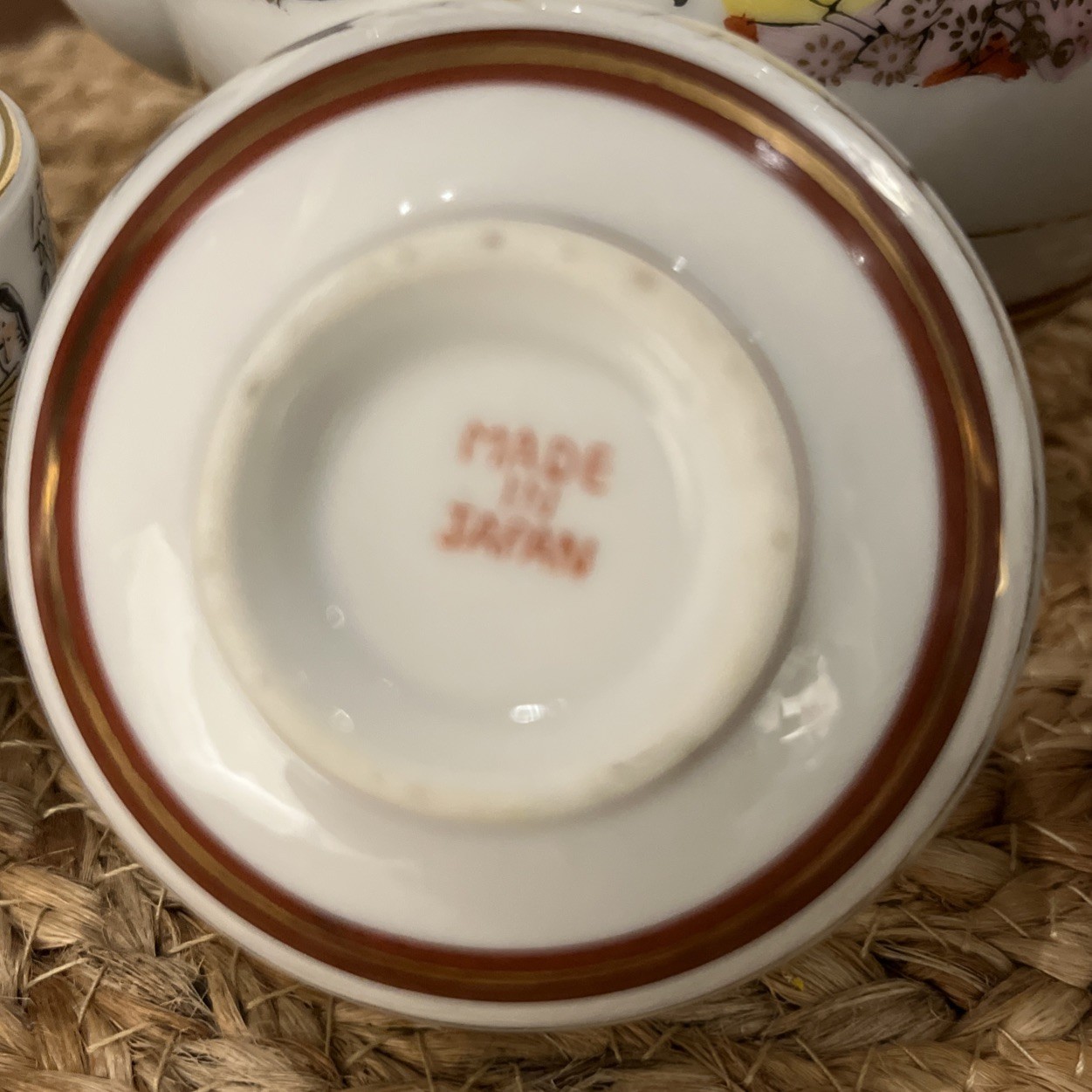 Antique Japanese Kutani Porcelain Teapot with 6 cups