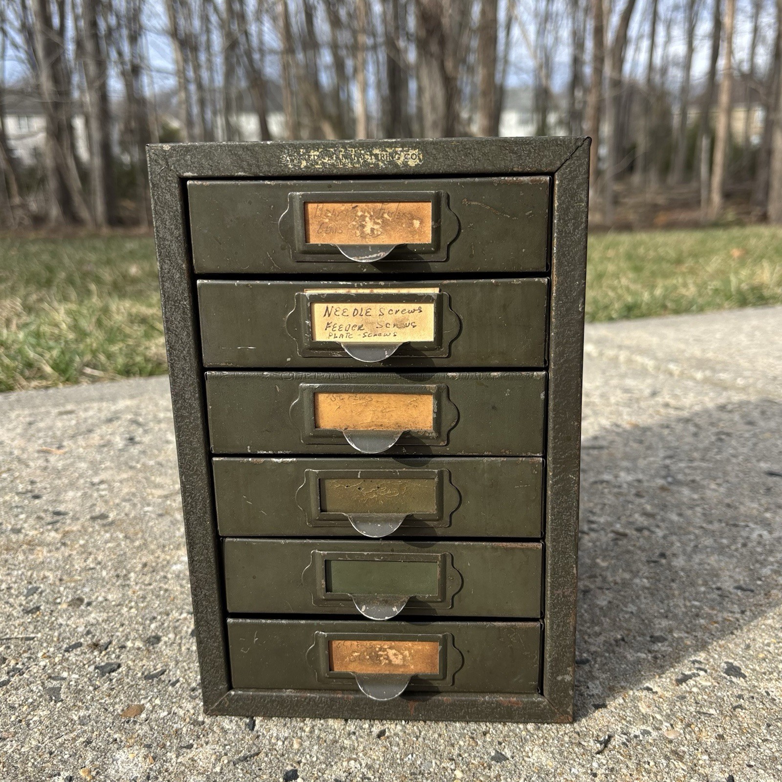 Vintage Kennedy Manufacturing Industrial Metal 6 Drawer Small Parts Cabinet