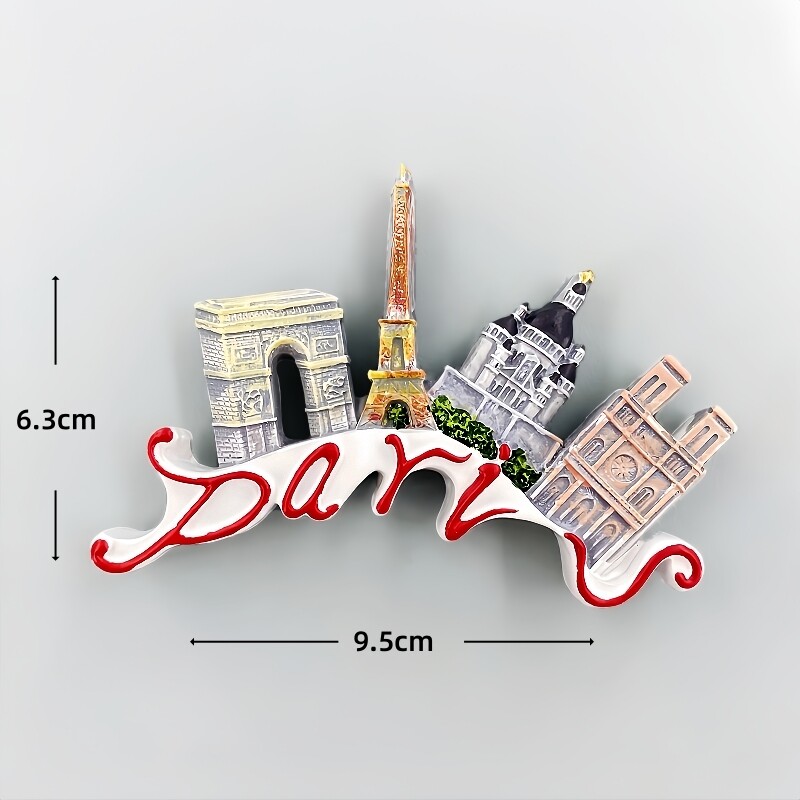 Landmarks of France Paris Tourist Souvenir 3D Resin Refrigerator Fridge Magnet