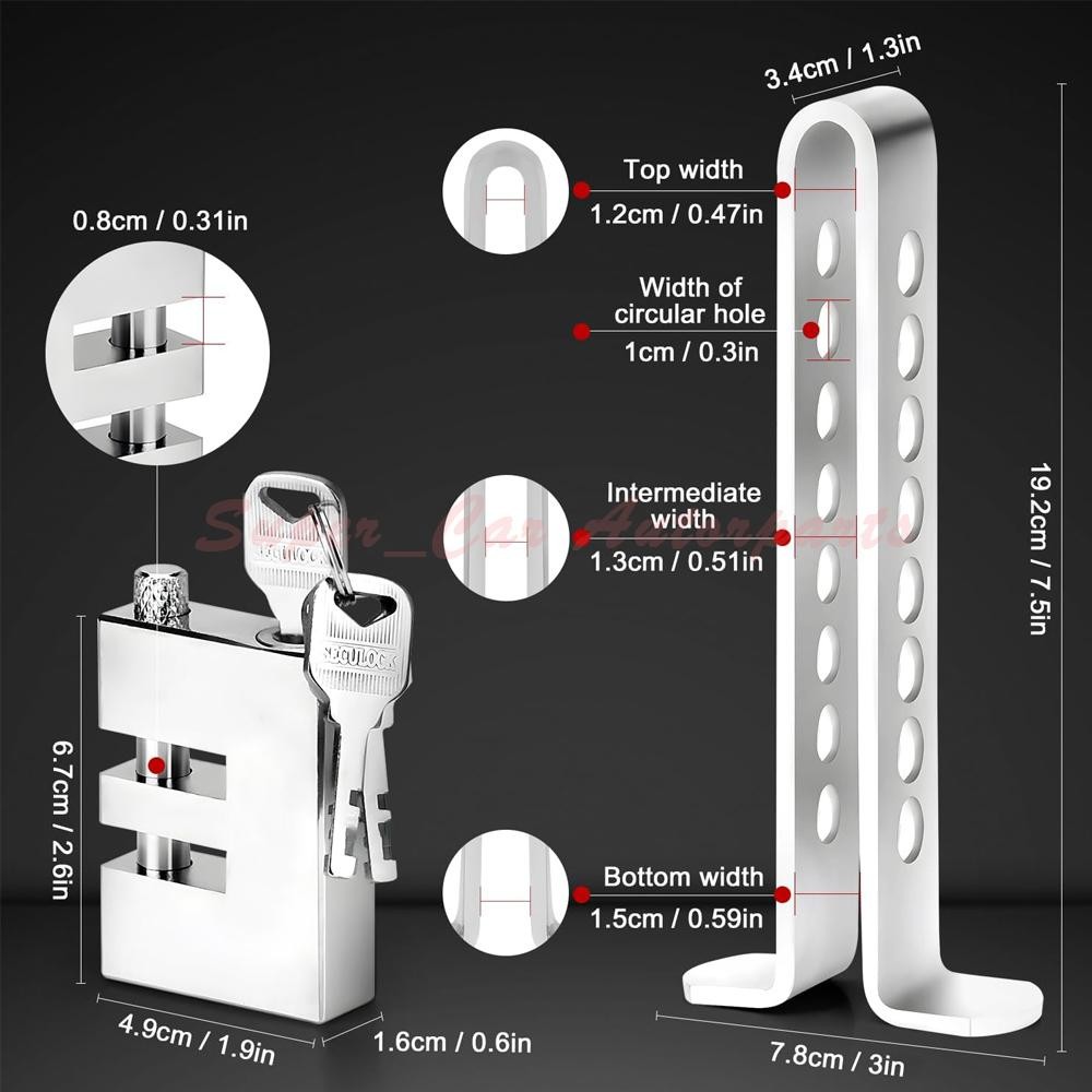 Stainless Steel Brake Pedal Lock Security Car Auto Clutch Lock Anti-theft W/3Key