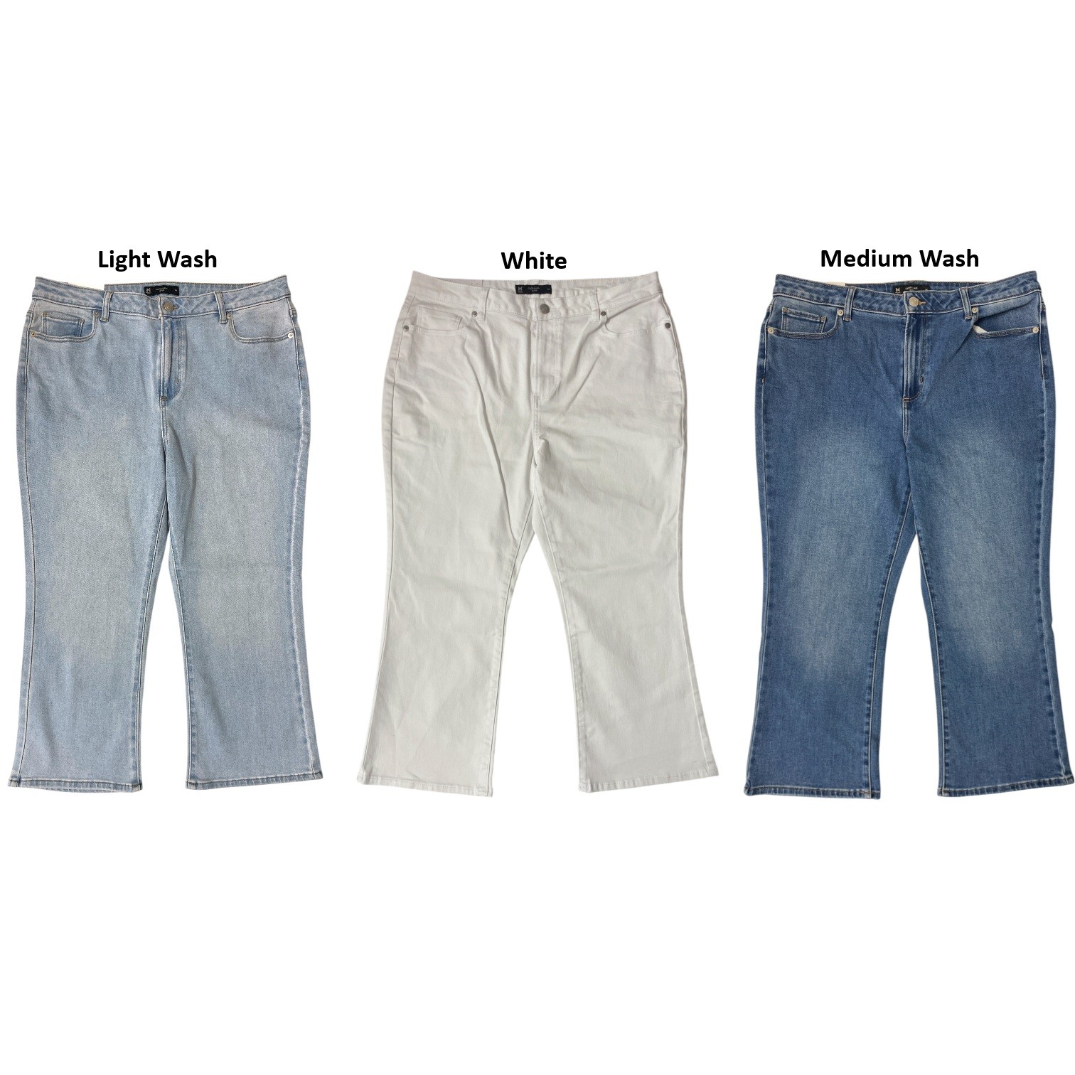 Member's Mark Women's High Rise Crop Flare Stretch Jeans