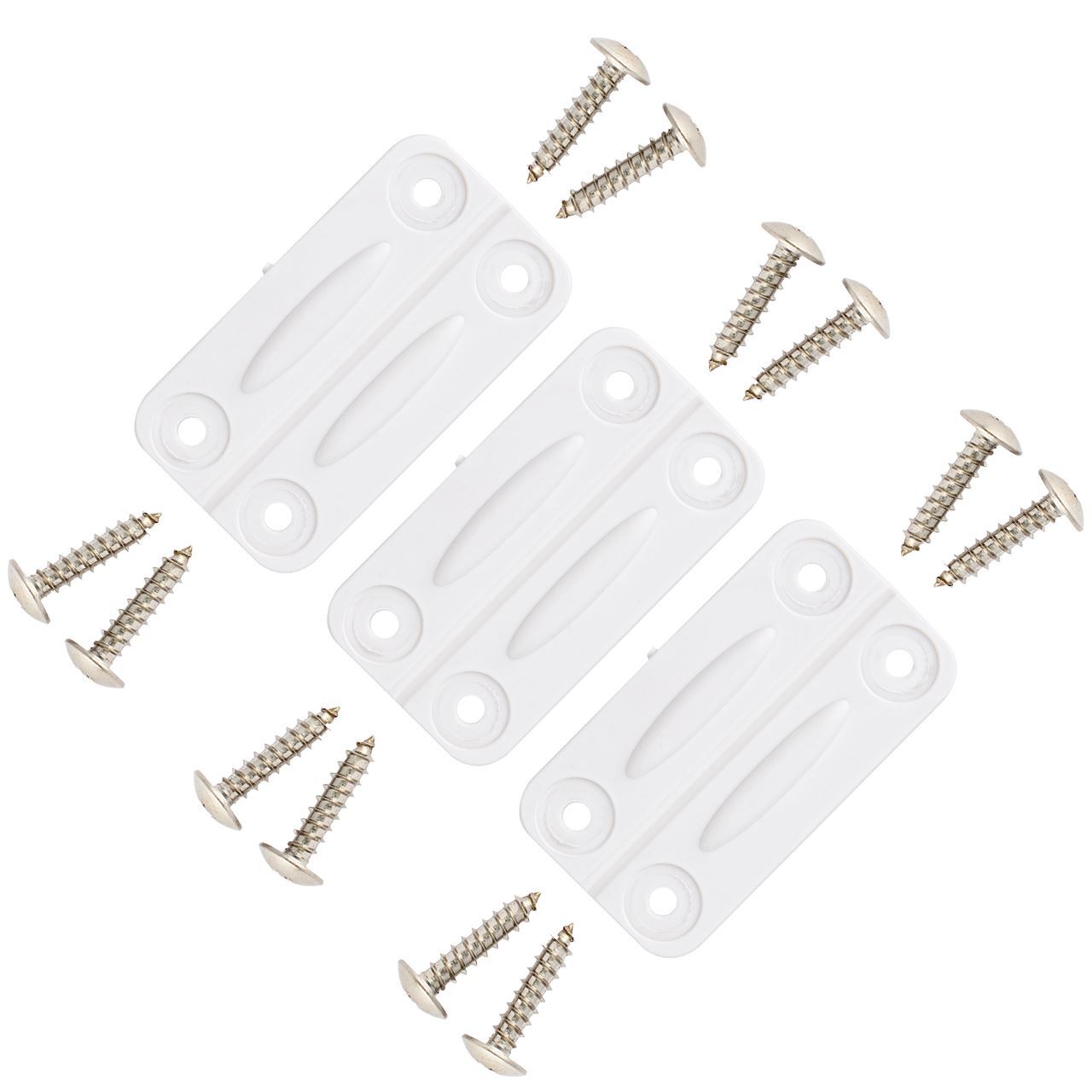 NeverBreak Parts - Igloo Cooler Hinges (white) - 3 Pk with screws