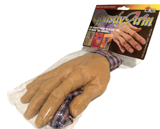 GHASTLY FAKE ARM Sleeve Car Trunk Gag Joke Prank Rubber Old Man Hand Zombie Prop