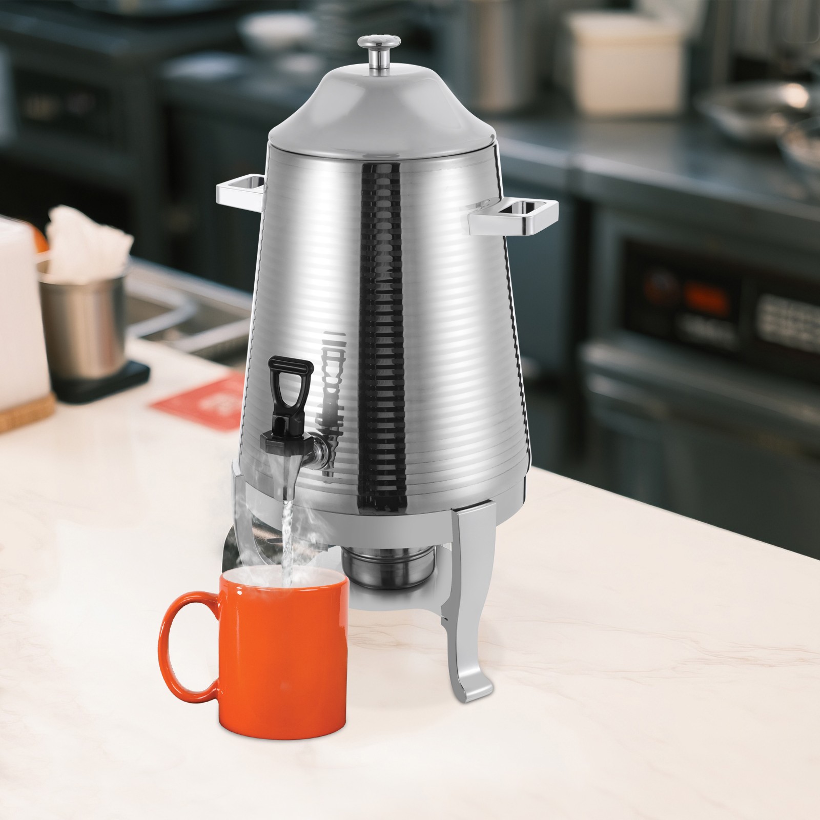 13L Beverage Dispenser Stainless Steel Hot Drink Dispensing Container with Stand
