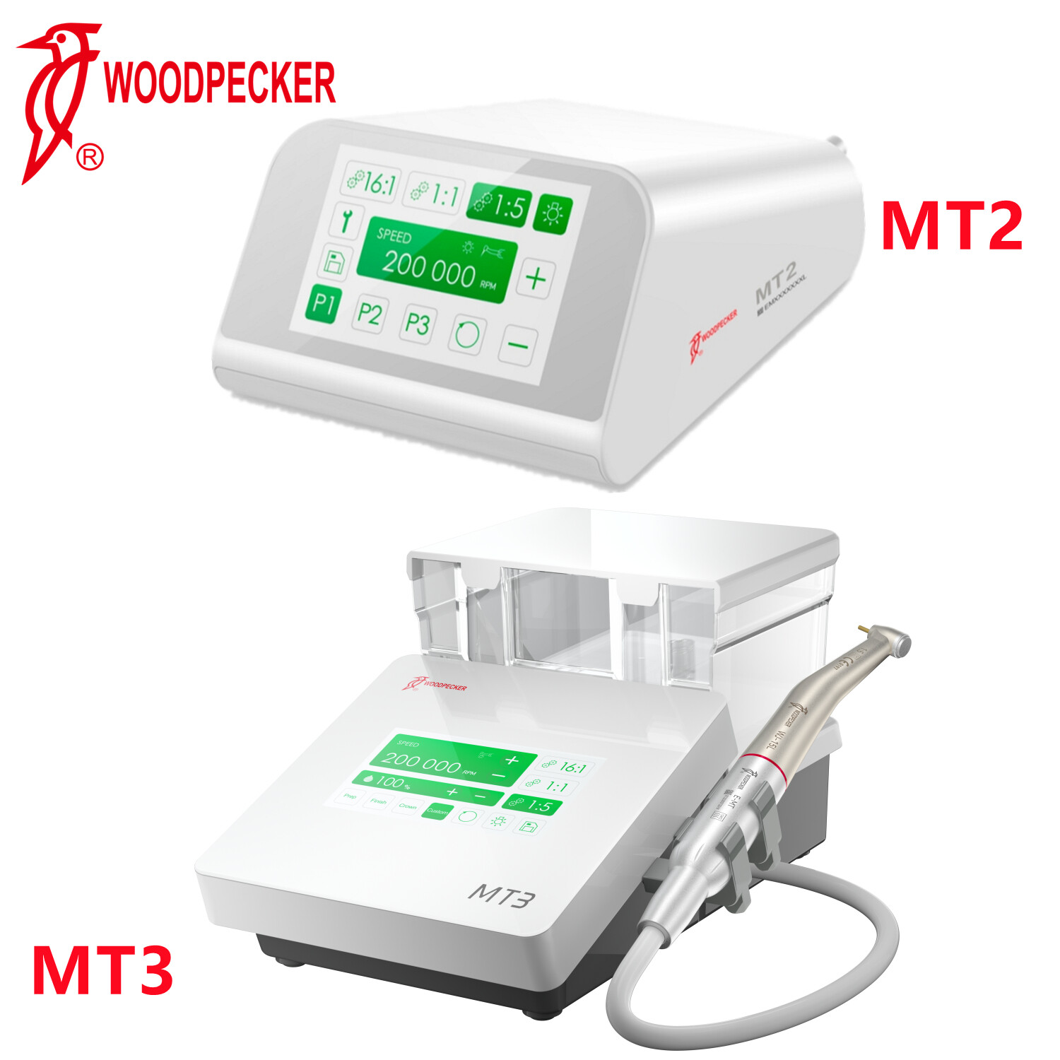 Original Woodpecker Dental Electric Motor MT2 MT3+1:5 Contra Angle LED Handpiece
