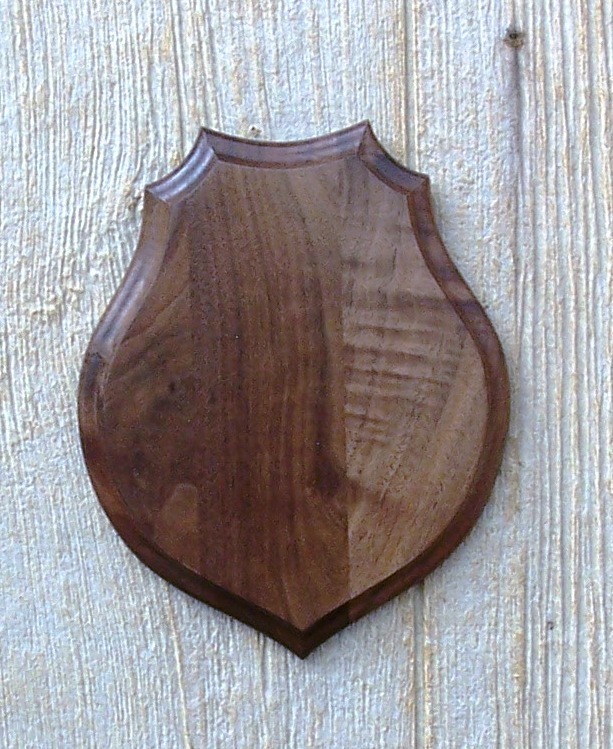 Solid Black Walnut Antler Mount Plaque