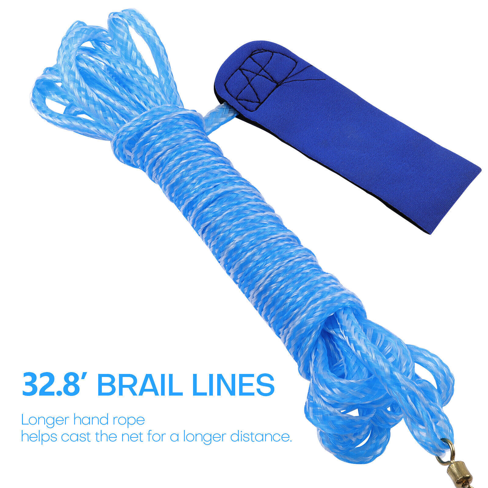 6/8/10/12/16/20FT Fishing Cast Net Bait Easy Throw Hand Cast Nylon Mesh