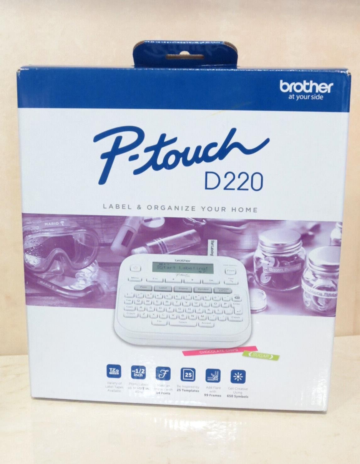 BROTHER LABELER PT-D220 LABEL MAKER 1/2" 12MM NEW IN BOX USES AC OR BATTERIES